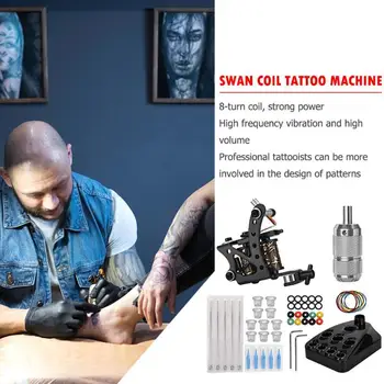 

8 Wrap Coils Tattoo Machine Set Excellent Durable Plastic and Metal Crafts Needles Tattoo Ink Cups Wrenches Rubber Ring Kit