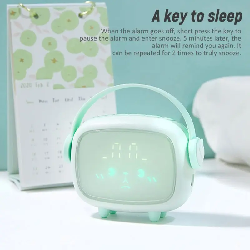 

Kids Cute Digital Alarm Clock with Night Light Table Wake Up Clocks Home Decor