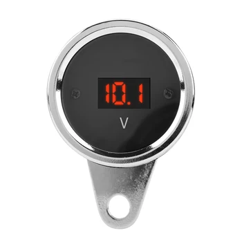 

12V LED Light Digital Voltmeter Voltage Meter Gauge Chrome Plating Waterproof Universal for most motorcycle motorbike scooter