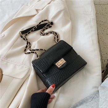 

High quality crocodile solid PU leather women's Shoulder Messenger Bag bags for women 2020 sac a main women bag luxury handbags