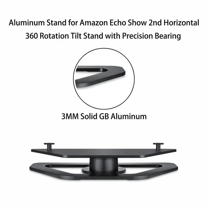 Top Echo Show Stand 2-го поколения, алюминиевая стойка для Amazon Echo Show 2-я горизонтальная 360 Поворотная наклонная стойка с точностью быть