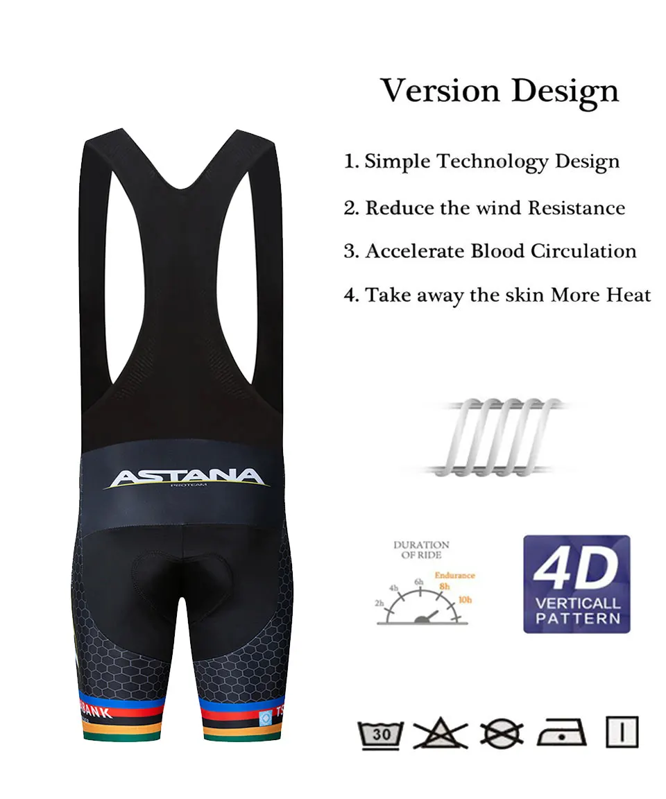 Велосипедная футболка Team ASTANA Мужская короткая футболка ropa ciclismo hombre ciclismo комплект одежды для велоспорта Одежда для велосипеда 16D гелевая подкладка