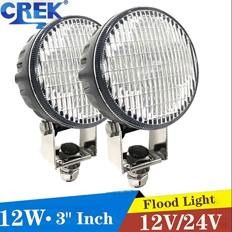 CREK-Barra de luz LED para todoterreno, foco reflector de 3 y 12W, 12V y 24V, para jeep, ATV, SUV, 4x4, camión, Tractor, luz de trabajo