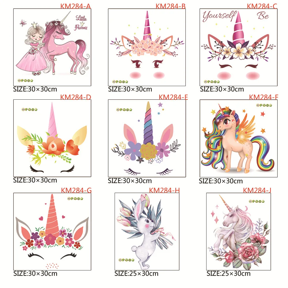 KM284 Unicorn Series Collection Cool Wall Stickers Cabinet Refrigerator Chamber Pot Unicorn Horse Wall Stickers Customizable