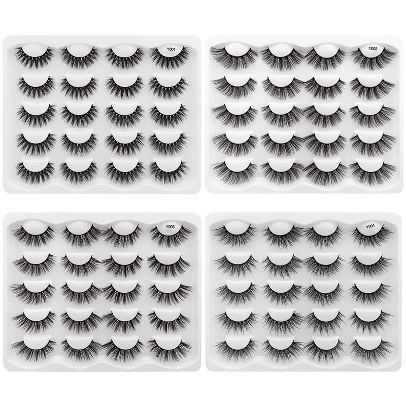 

New 10 Pairs Handmade Eyelashes 3D Stereo Faux Mink Natural Long Dense Extension False Eyelashes Makeup Set