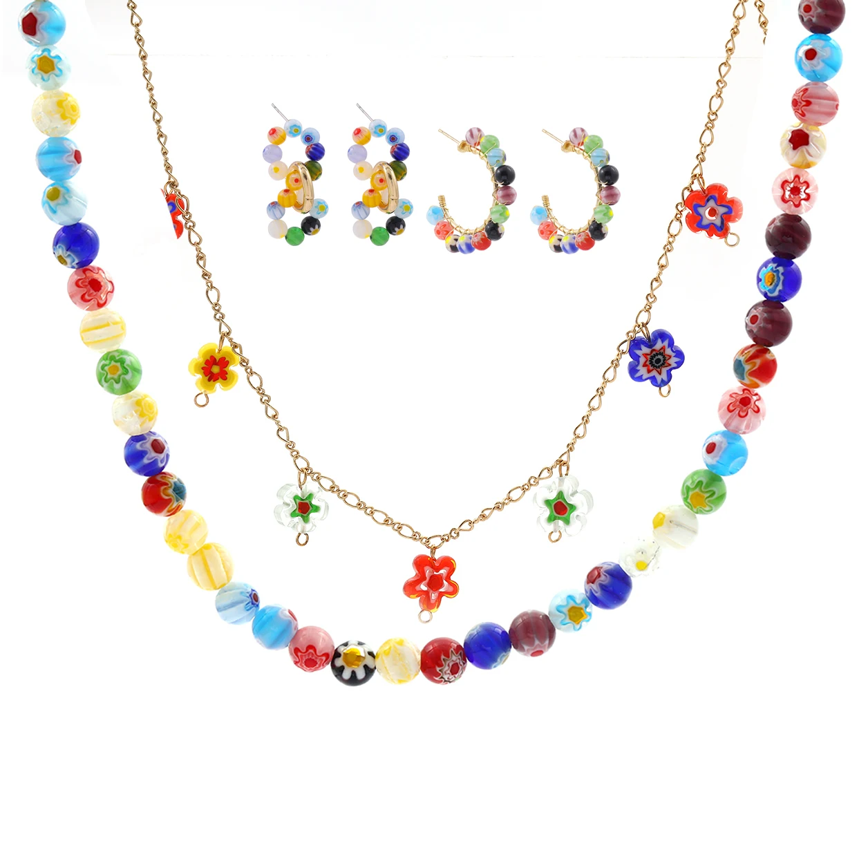 Женское ожерелье с цветными бусинами модное массивное ожерелье-чокер ручной