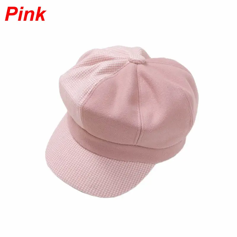 Pink Модная детская шапка для мальчиков; сезон весна-зима; шапка для маленьких девочек; винтажная Кепка для маленьких детей; Детские шапки; аксессуары для малышей - Цвет: Pink