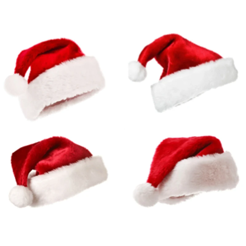 1 шт. Высокое качество Рождество Санта Клаус красные шляпы шапки для взрослых и детей Рождественский Декор новогодние подарки набор для домашней вечеринки