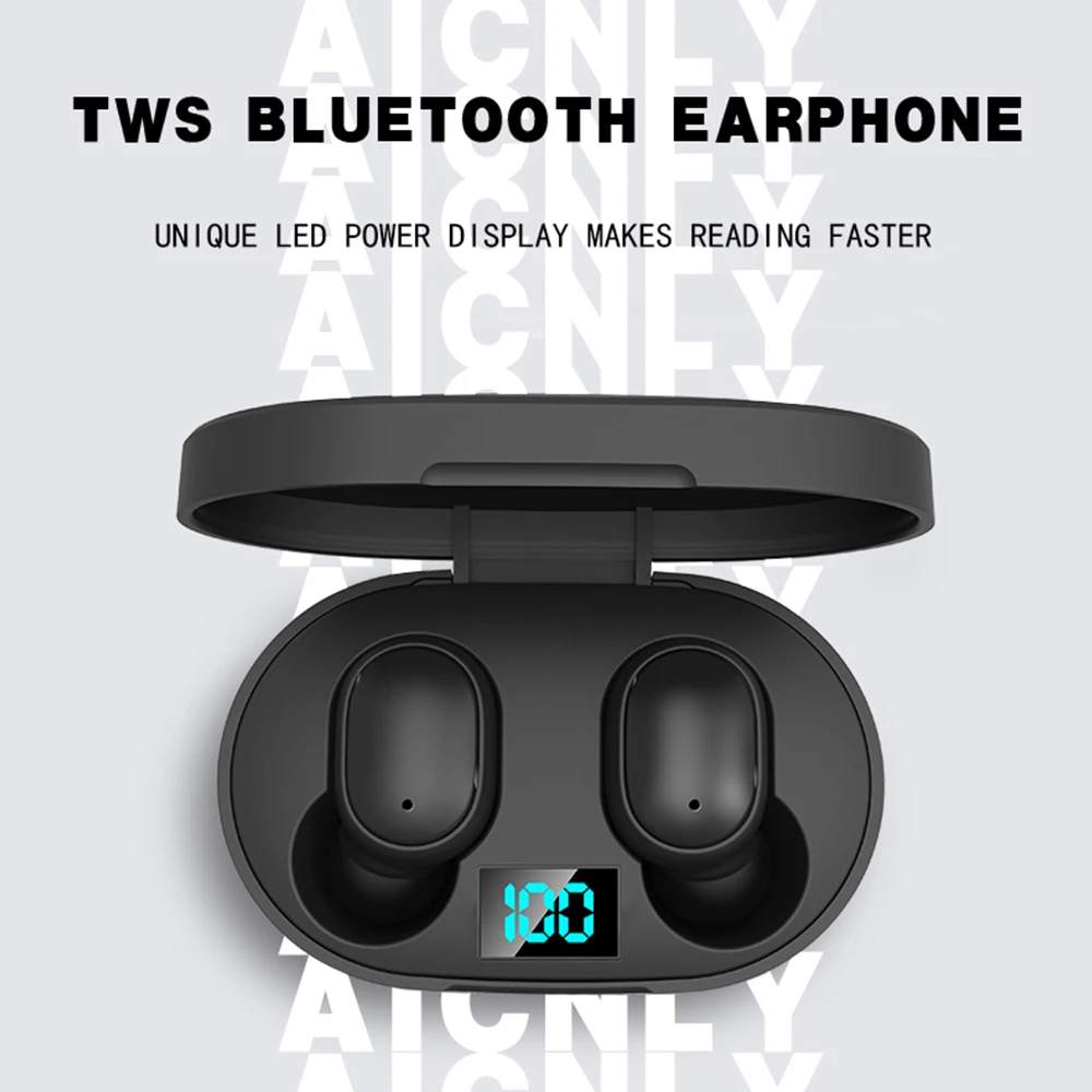 E6S беспроводные Bluetooth наушники TWS IPX4 водонепроницаемый с 2000 мАч Светодиодный