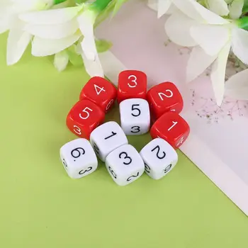 

10pcs D6 Round Corner Digital Dice 15mm Funny Party Club Pub Board Playing Game M5TC