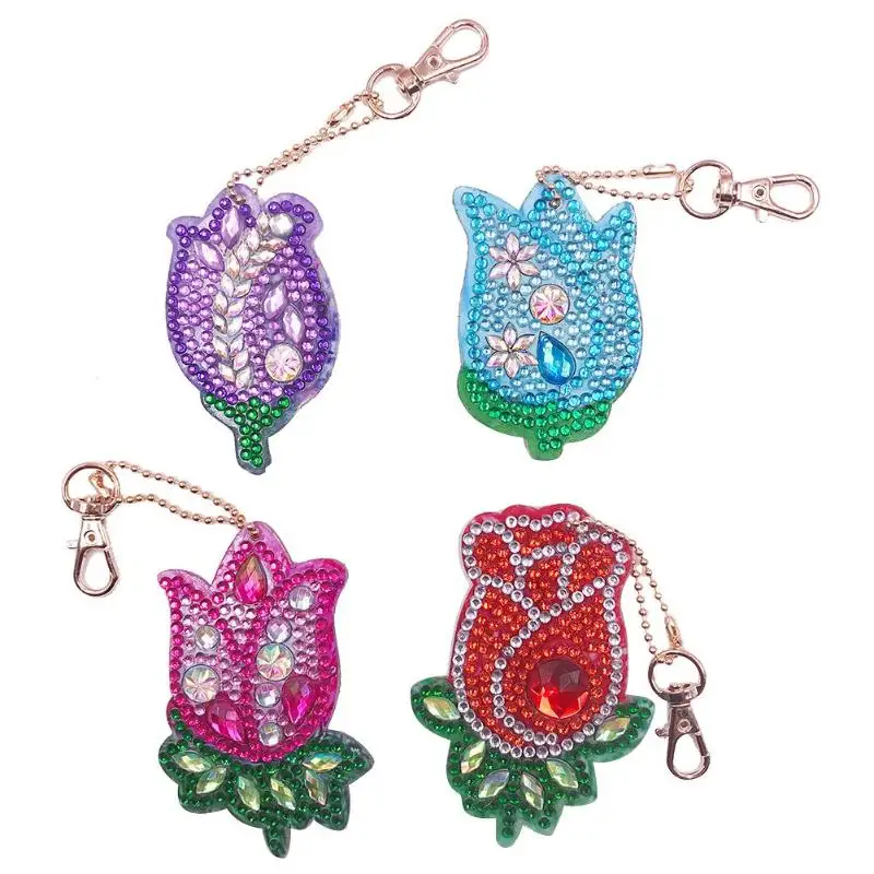 

4/5pcs DIY Full Drill Special Shaped Diamond Painting Key Ring Elephant Keychain Gifts Embroidery Daimond Craft