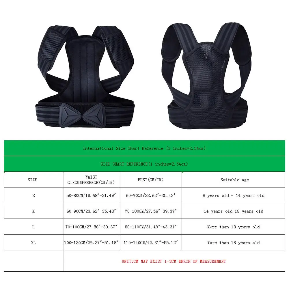 Kids Teens Posture Corrector Adjustable Shoulder Back Support Belt Orthopedic Posture Corset Back Brace Support Straightener