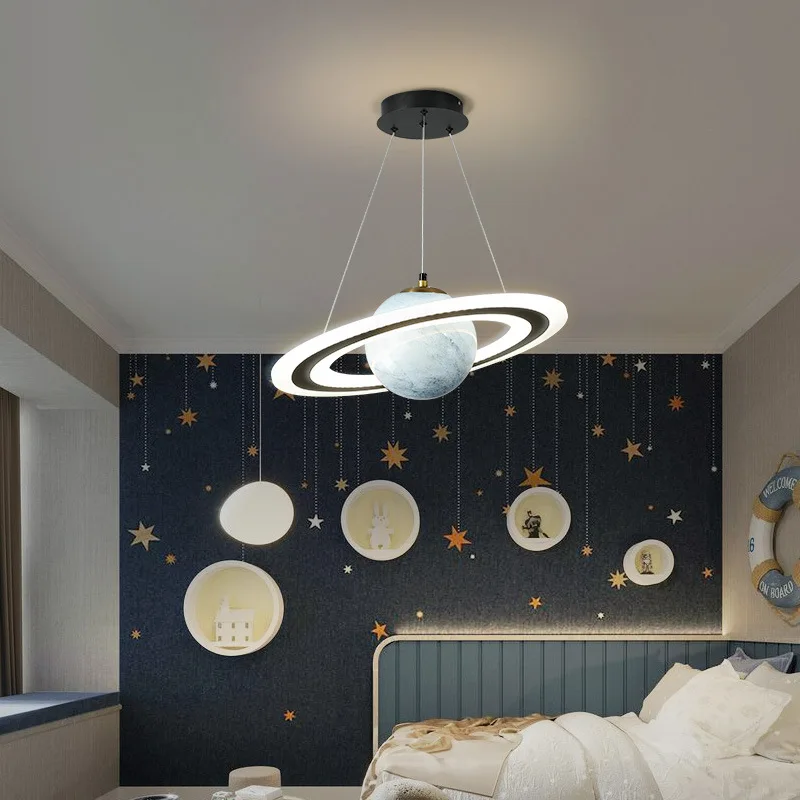 Nordic Design Pendant Lights Planets Led Glass Ball Lamp Lustre for Children Room Bedroom Restaurant Home Decor Lamparas | Лампы и