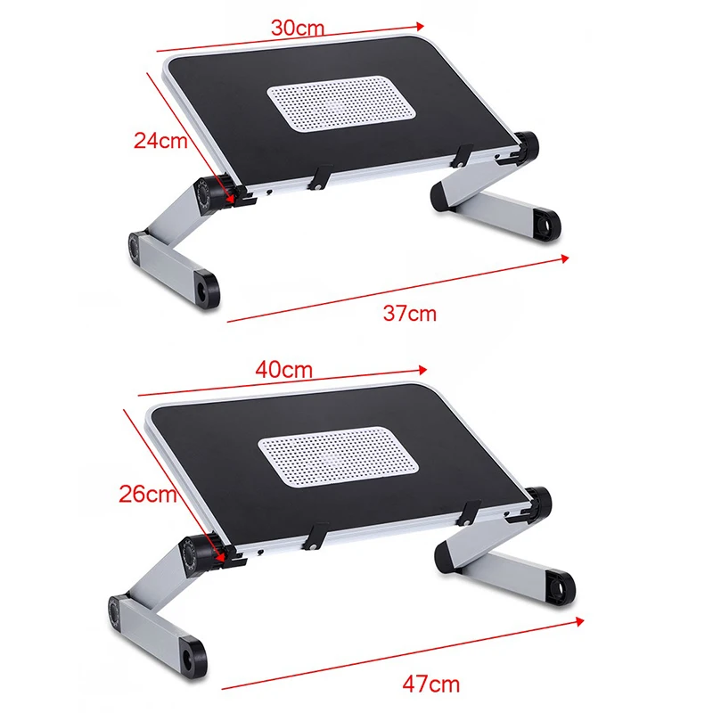 Adjustable Laptop Stand with Cooling Fan Portable Foldable Folding Table for Laptop Desk Computer Sofa Bed PC Stand