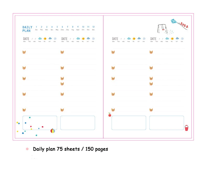 Планировщик А5, записная книжка, креативный дневник, Дневник для студентов, Ежемесячный план, твердая обложка, сделай сам, 365, органайзер, Расписание, канцелярские принадлежности