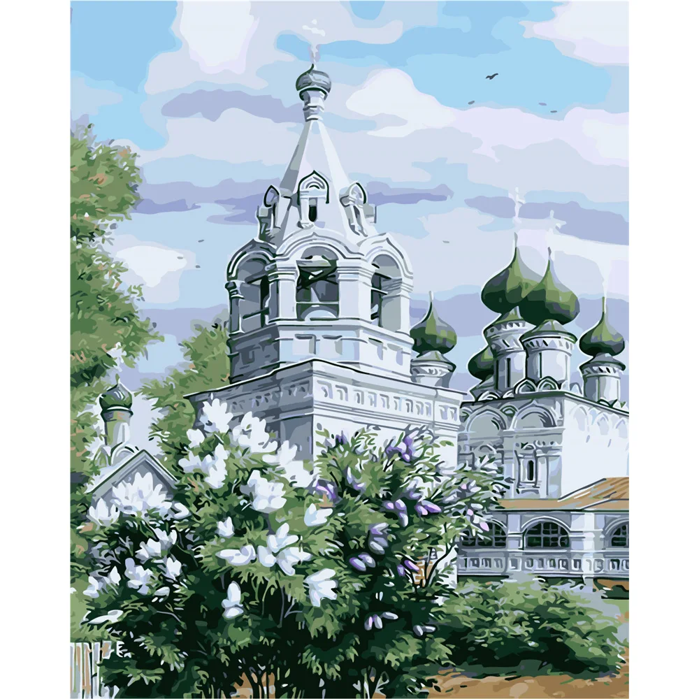 YANXIN DIY Frame Painting By Numbers Pictures Russia Landscape Oil Hand Painted Home Decoration 3052 | Дом и сад