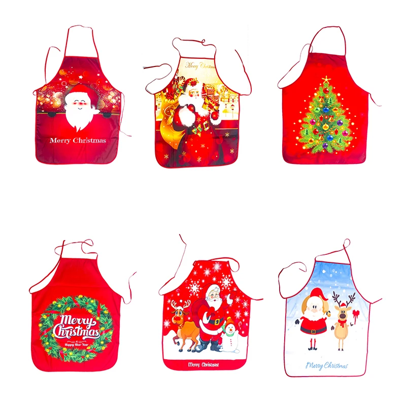 

2020New Christmas decorations Fabric printed snowman Christmas apron Christmas party atmosphere decorations