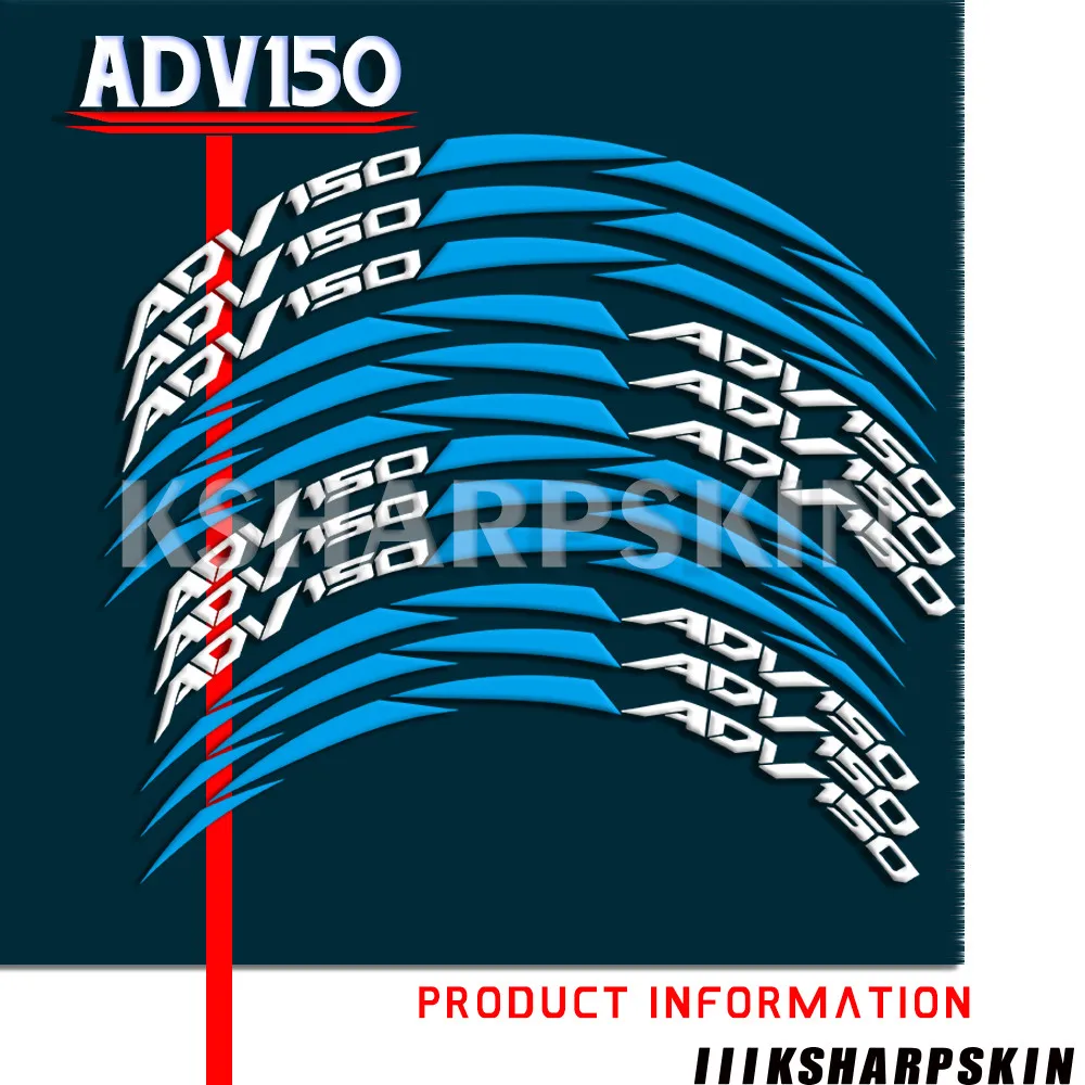 Motorcycle Wheel Hub Sticker Reflective moto Accessories Rim decoration Decal logo custom for Honda adv150 Tire stickers adv 150 |