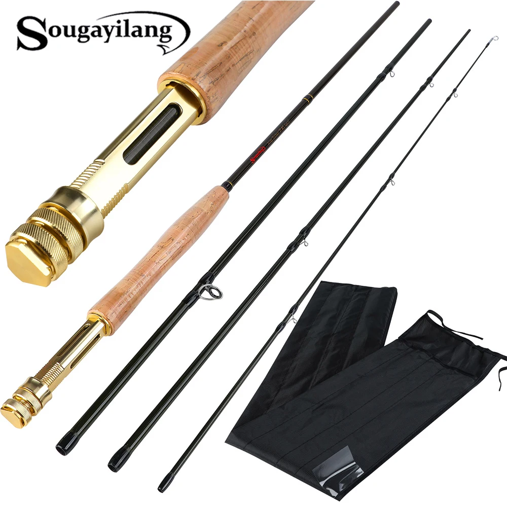 

Sougayilang 2.7M 4 Sections Fly Fishing Rod Multiple styles Carbon Fiber Fishing rod Dual Use Spinning Bass Fishing Pole