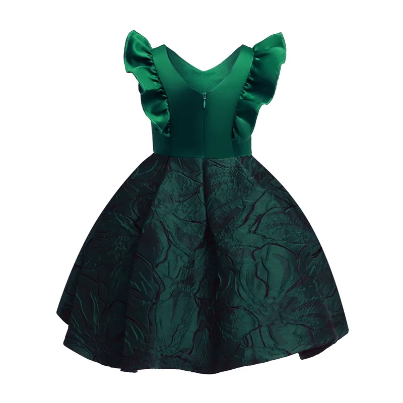 2 цвета, высокое качество, vestidos, детское рождественское свадебное торжественное платье принцессы с цветочным узором для девочек детские праздничные платья на день рождения