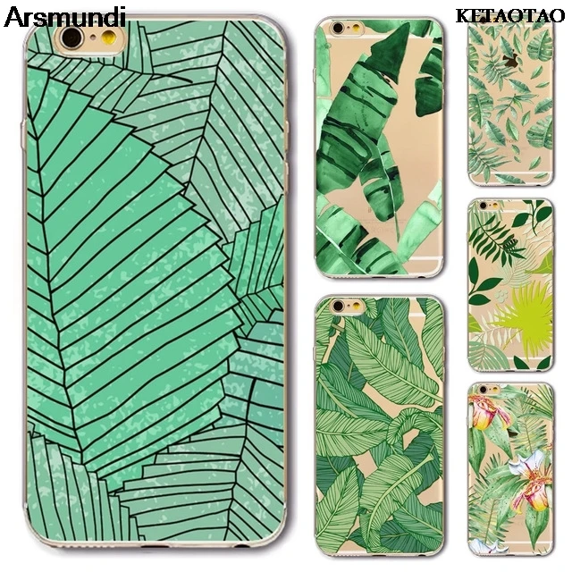 KETAOTAO Cactus Plants Banana Leaf Phone Cases for iPhone 4S 5C 5S 6 6S 7 8 Plus X Case Crystal Clear Soft TPU Cover |