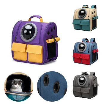 

cat carrying bag transparent mesh breathable backpack backpack for cats and dogs carrying a backpack pet sac de transport chat
