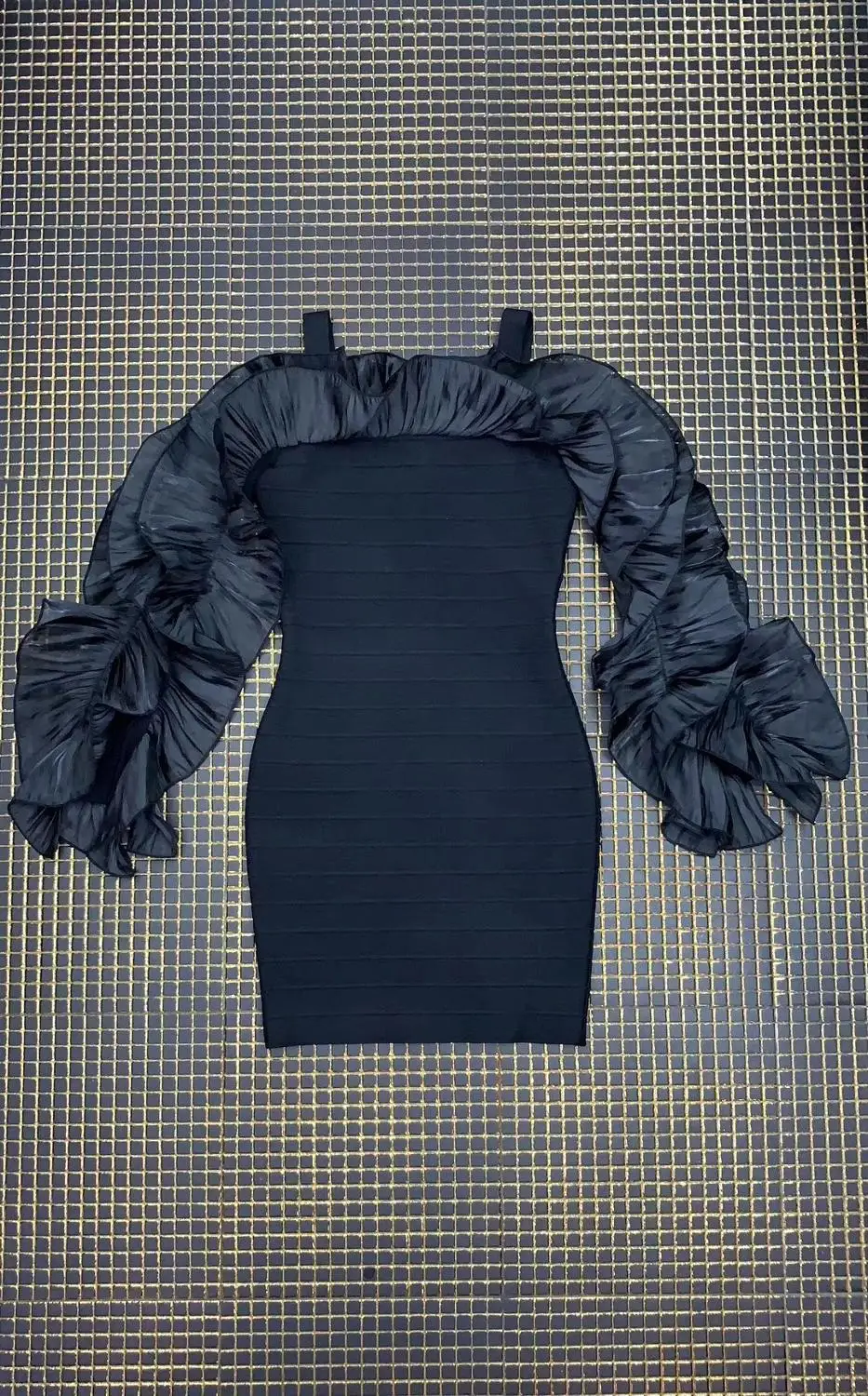 Vestidos, женское сексуальное модное черное Бандажное платье с длинным рукавом и открытыми плечами, дизайнерские вечерние платья знаменитостей, Vestido