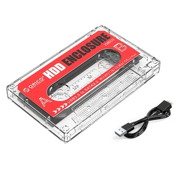 

ORICO 2580U3 Transparent 2.5'' USB3.0 HDD SSD Case Hard Drive Enclosure with DIY Stickers Cassette Design Tape Like Appe