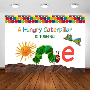 

The Very Hungry Caterpillar Birthday Party Decoration Backdrop Cartoon Kids Boy Girl Hungry Caterpillar Personalized Background