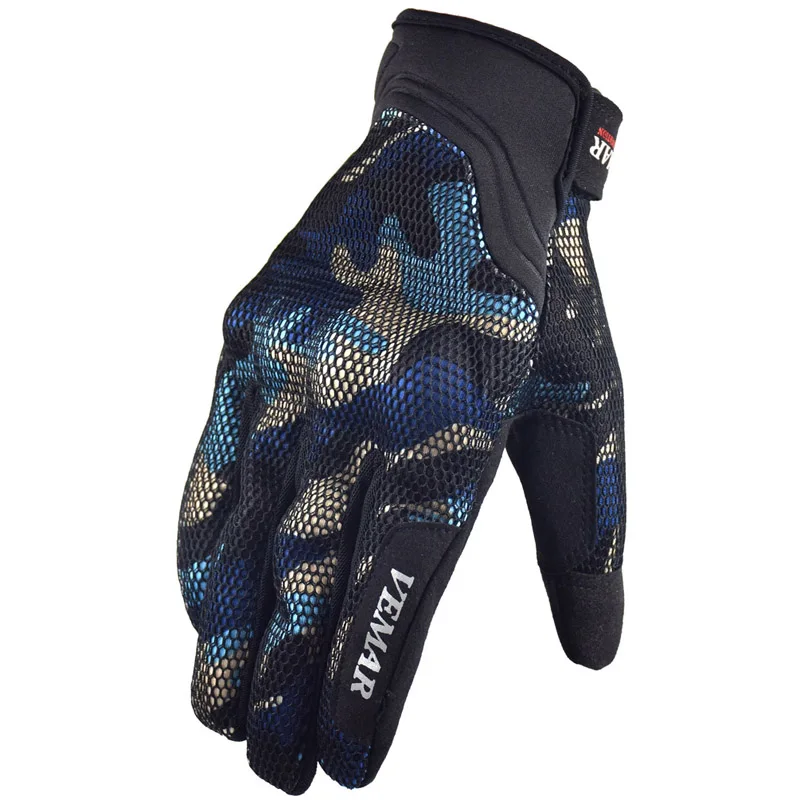 Vemar 3D сетка moto rcycle перчатки гоночные перчатки Guantes moto Спорт на открытом воздухе Велоспорт moto cross перчатки moto cicleta Luvas de moto m-xl - Цвет: Синий
