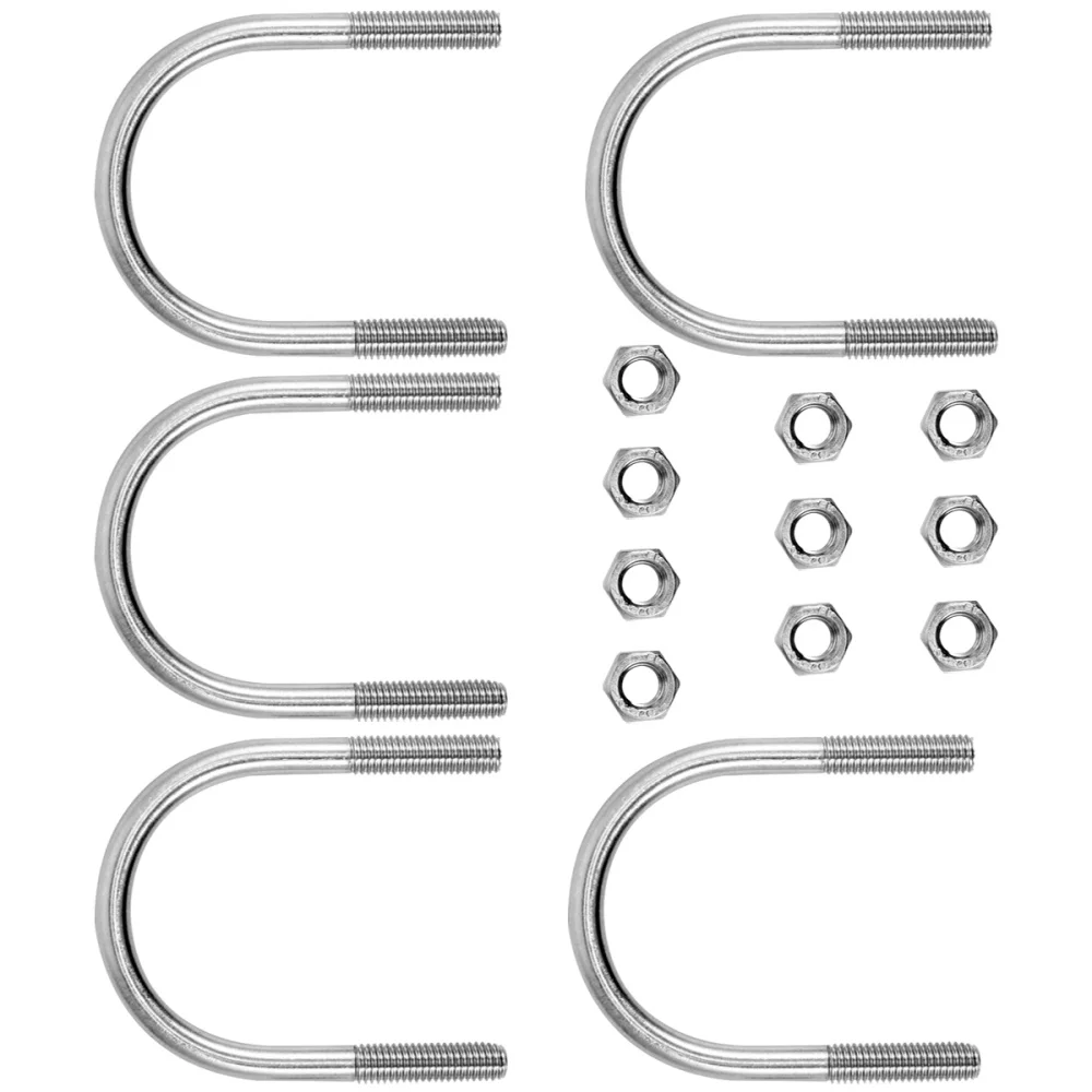 

5 Pcs Stainless U Bolt U Type Cards U Shaped Tube Clamp Hardwares Accessories