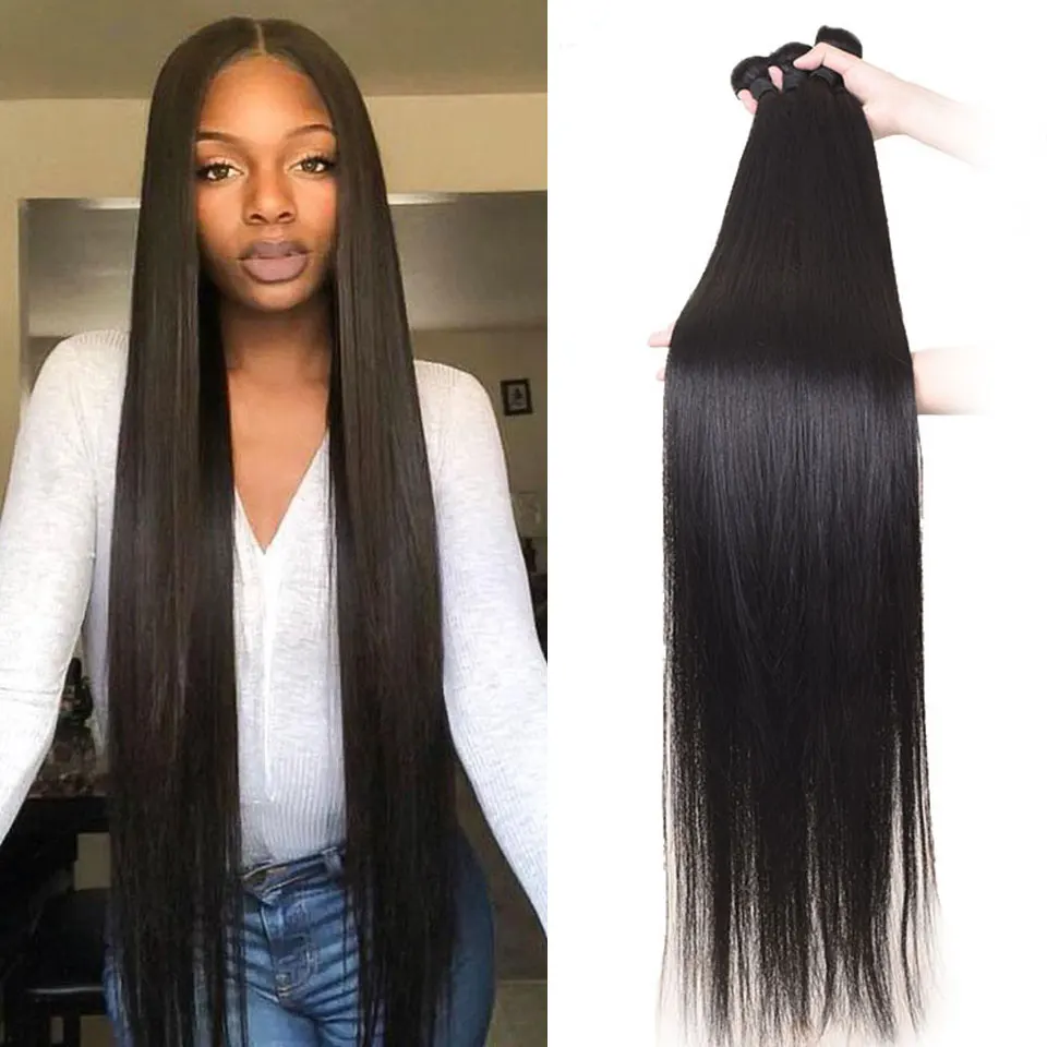 10-28 Inch Bone Straight Hair Single Bundle 10 A Natural Black Human Hair Can Be Dyed Remy Brazilian Human Hair Weave Extensions