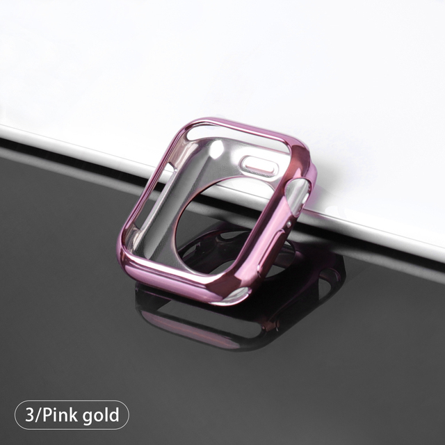 case ultra-thin plated watch case for Apple 4 3 2 1 42MM 38MM soft transparent TPU cover for iWatch 5 44MM 40MMaccessories