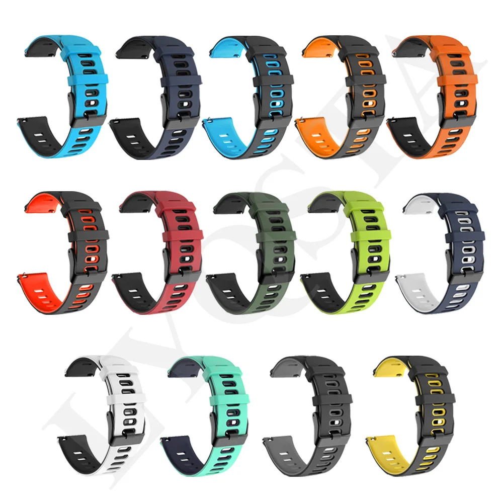 Silicone Smartwatch Bracelet - 20mm Adjustable Watchband Strap