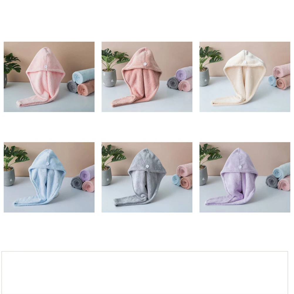 Simple Hair Drying Cap Coral Velvet Hair Drying Towel Thicken Hair Drying Towel Water Absorption Hair Drying Cap