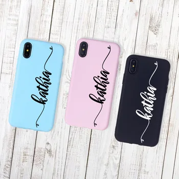 

Heart Love Personalized Customize Name Initials Soft Silicone Candy Case For iPhone 11 Pro XR 8 8Plus X XS Max 6S 7 7Plus