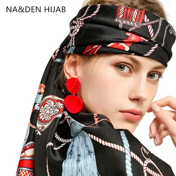 

1PCS Chain belts scarf Muslim hijab Viscose Geometric scarves Fashion Solid shalws Hi-Q lady wraps Islamic bandana Long muffler