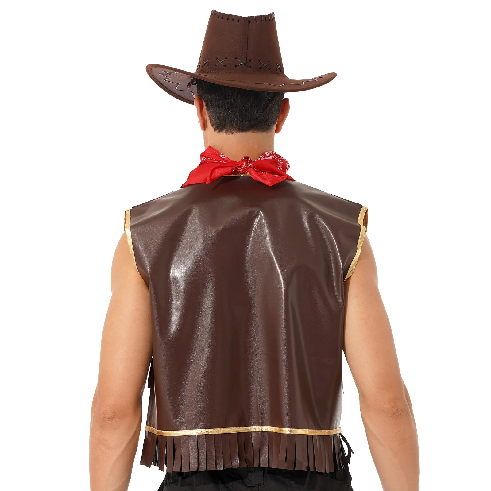 3pcs Cowboy Costume Adult Cosplay 
