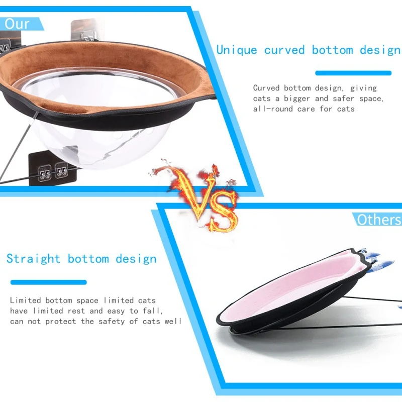 Comfortable Pet Cat Hammock Bed Window Pod Lounger Suction Cups Warm Bed For Pet Cat Rest House Soft Ferret Cage Nest Pet Bed