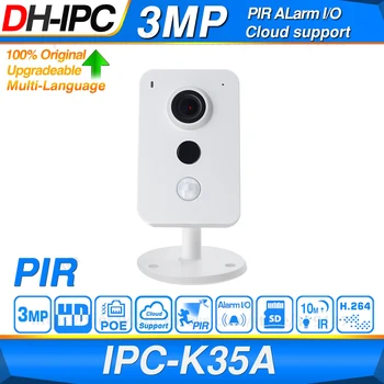 

Dahua Original IPC-K35A 3MP HD POE SD Card Slot Alarm I/O PIR Smart IR 2-Way Audio Upgradeable CCTV Mini IP Camera Cloud Support