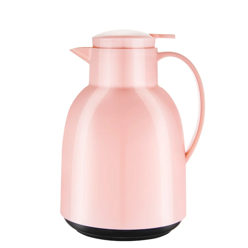 24 часа 1.5L бытовой офис кофе термос с двойными стенками Стеклянная вакуумная фляжка горшок ТЕПЛОВОЙ КУВШИН для горячей воды термобутылка - Цвет: Pink