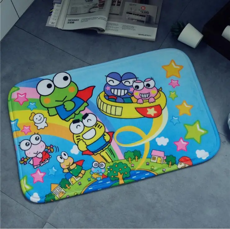 Мультфильм Keroppi лягушка плюшевый коврик для ног дверной коврик ковер плюшевая игрушка 3026 - Цвет: Белый