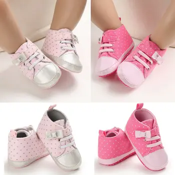 

Newborn Baby Boys Dot Canvas Soft Sole Shoes Infant Anti-Slip Sneakers