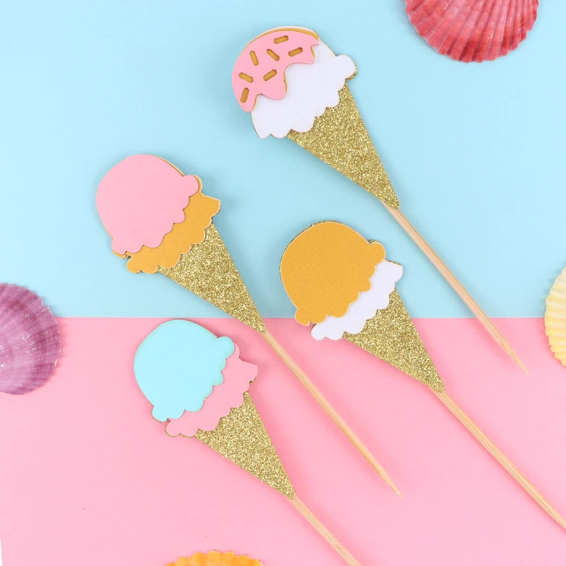 Cakelove 4 шт. Торт Топперы мультфильм стикеры мороженое очаровательные украшения для капкейков флажки для торта украшения для кексов для свадьбы десертный стол