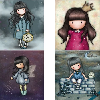 

DIY Diamond Painting Cartoon Girl Santoro London Cross Stitch Full Diamond Mosaic Embroidery Sale Living Room Diamond Paintings