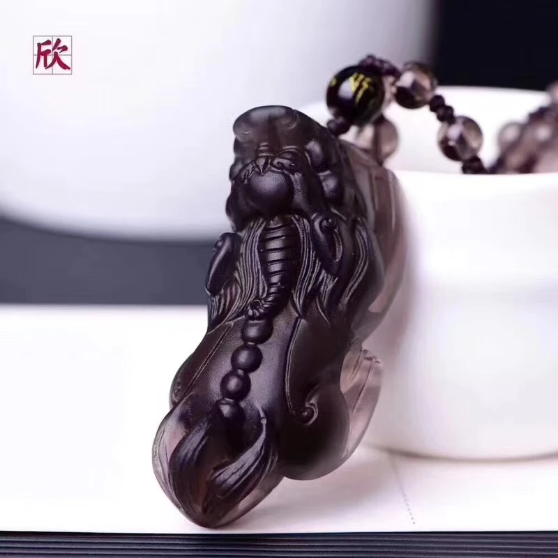 Surper ледяной обсидиан амулеты собака кулон PI Xiu Beast ожерелье талисман
