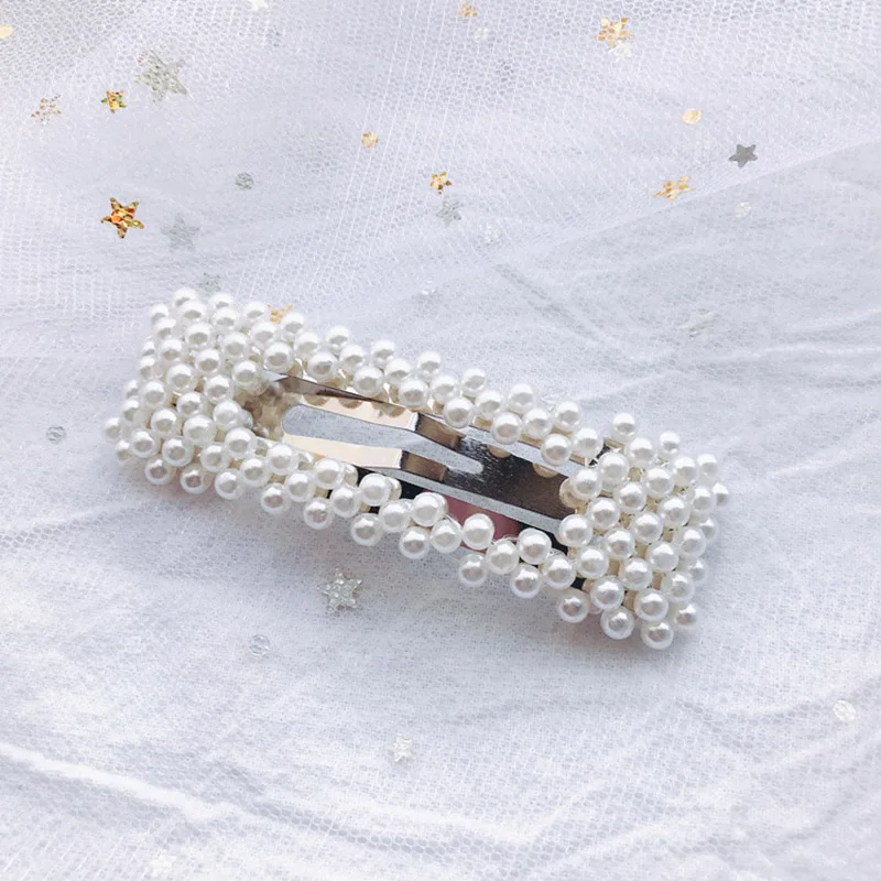 1PC Korean Fashion Pearl Hair Clips for Women Girls Elegant Snap Barrettes Hairpins Hairgrips Hair Accessories Styling Tools