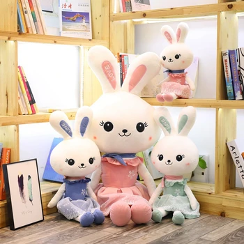 

60cm 80cm 110cm Super Cute Princess Rabbit Cartoon Animal with Dress Kawaii Baby Girls Doll Kid Toy