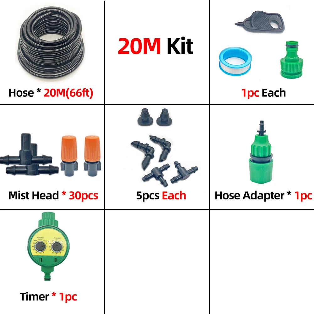 10-50M Smart Garden Watering System Automatic Self Watering Kit Timer Greenhouse Mist Irrigation System Kits Adjustable Minsting 