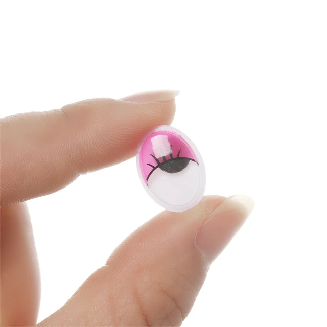 100Pcs Plastic Wiggling 3D Doll Eyes Oval Moving Eyes for DIY Toys Dolls Stuffed Animals Plush Eyes Handmade Toy Accessories 5